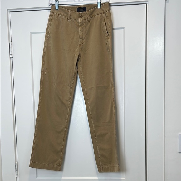 J. Crew Tan Chinos Classic Cotton Twill distressed pants size 0. - Picture 1 of 9